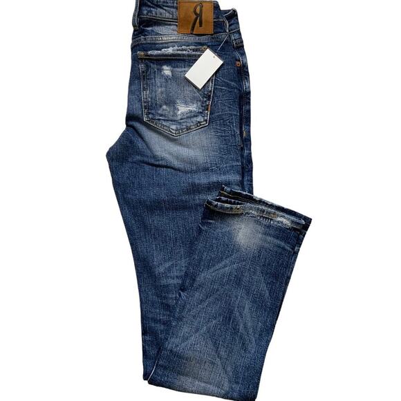 Remix By Rock Revival Jeans Women Size 28 Straight Leg Distressed Stretch Denim - Picture 7 of 15